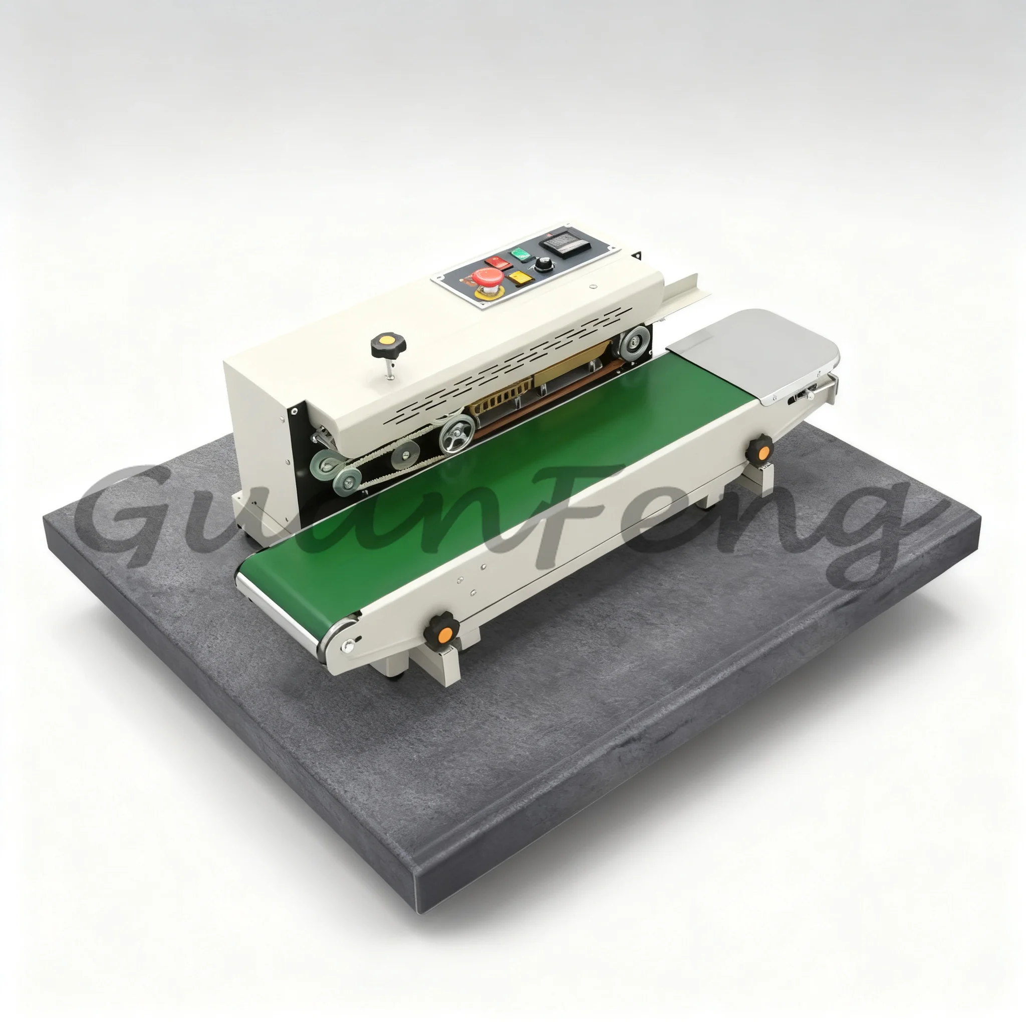 Automatic Horizontal Continuous Band Sealer, Plastic Film Tea Bag Heat Sealing Machine with Date Print, 0-19m/min 110V/220V