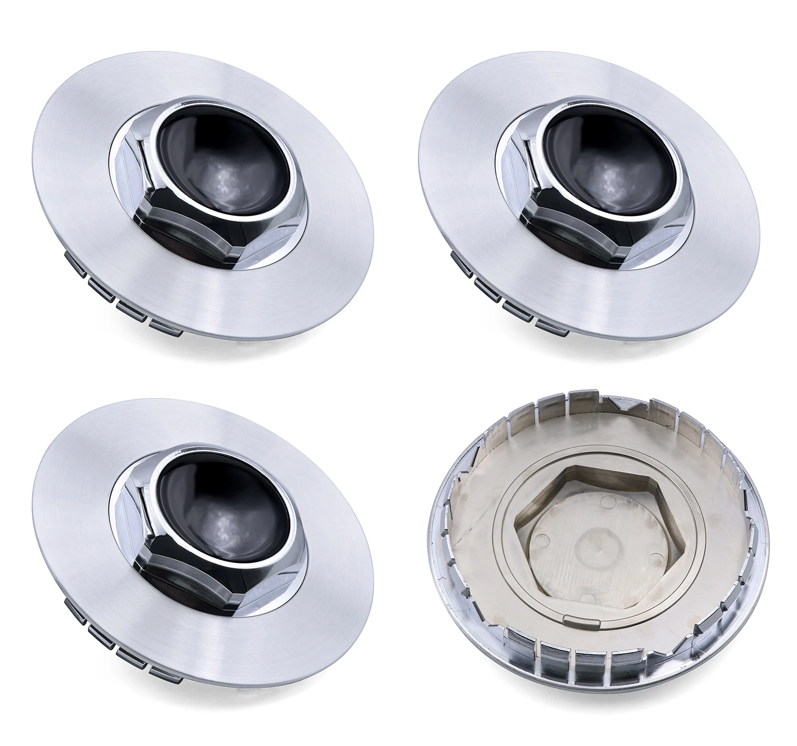 4PCS 170mm Plastic Brushed Silver and Black Blank For Impala 1994-1996 / 2000-2007 Car Wheel Rim Hub Center Cap Cover 9592363