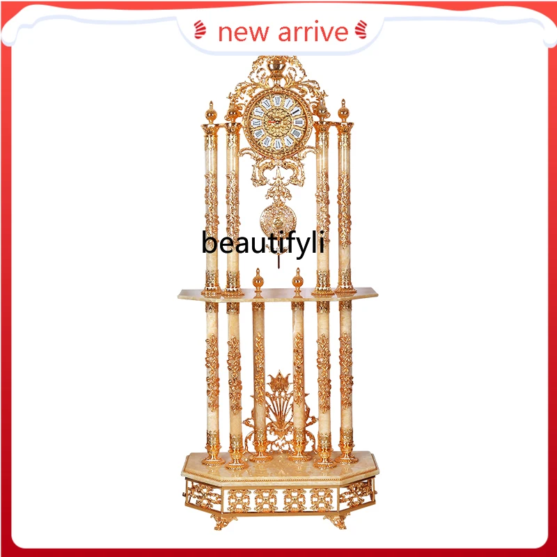 

F132European floor clock Topaz standing Deluxe floor clock Living room Crystal floor clock
