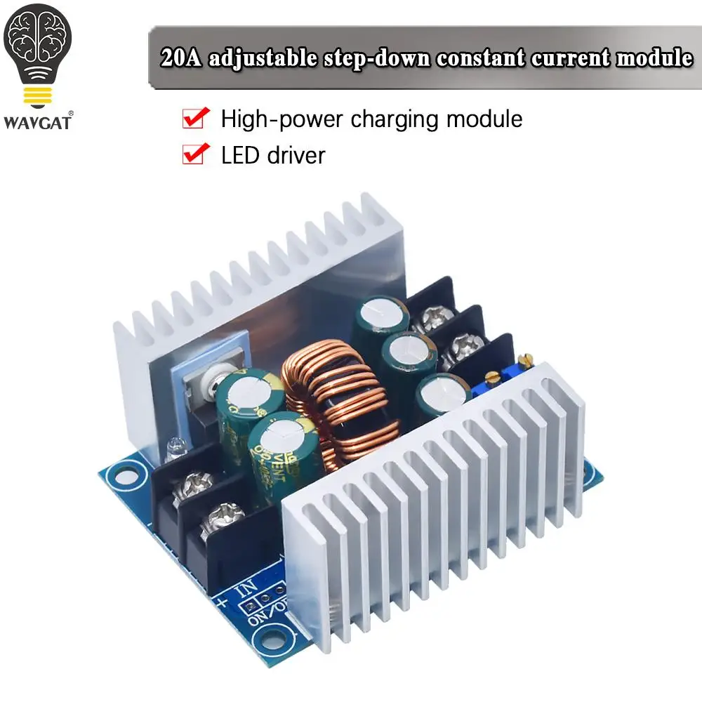 300W 20A DC-DC Buck Converter Step Down Module Constant Current LED Driver Power Step Down Voltage Module Electrolytic Capacitor