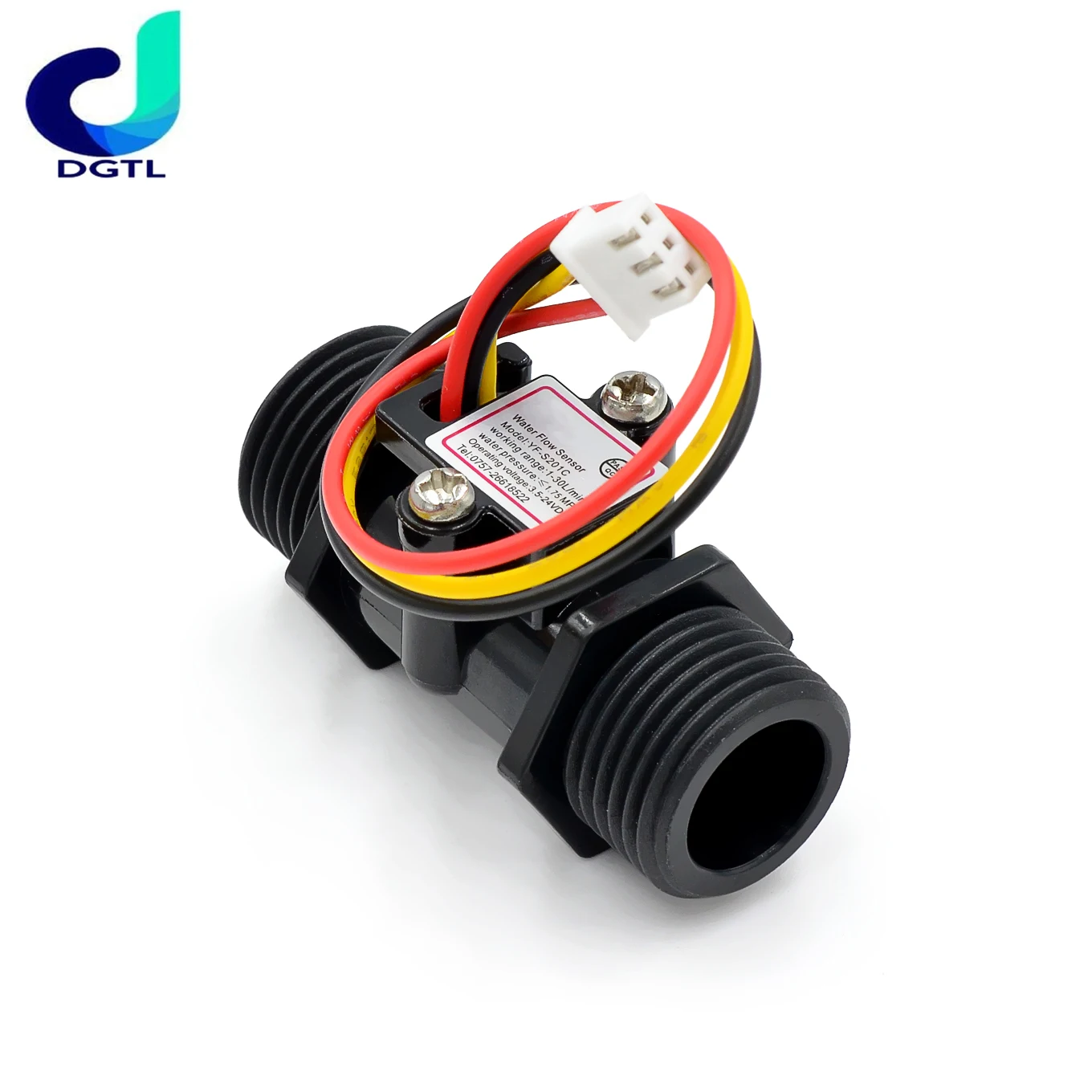 Transparant Zwart Debiet Meter YF-201C Waterstroom Sensor Turbine Flow Meter 4 Punten Flow Sensor