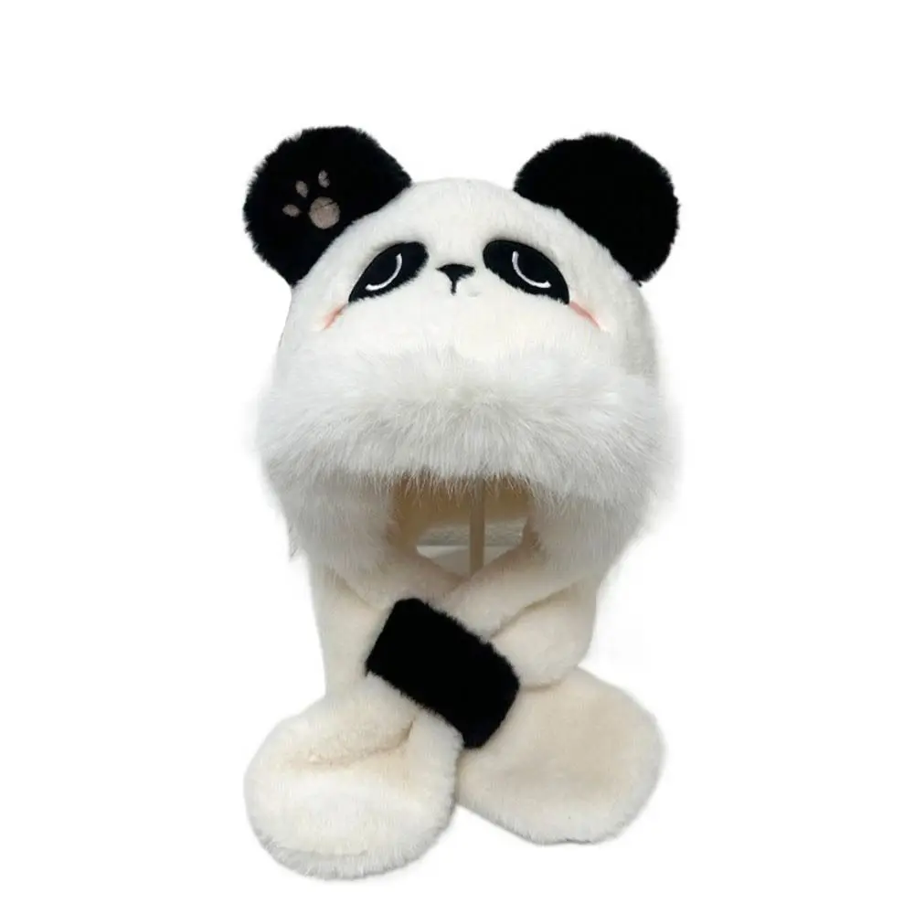 

Элегантный теплый шарф, интегрированная шапка, сплошной цвет, большая окружность головы, шляпа панды, теплая белая утолщенная зимняя шапка с головой