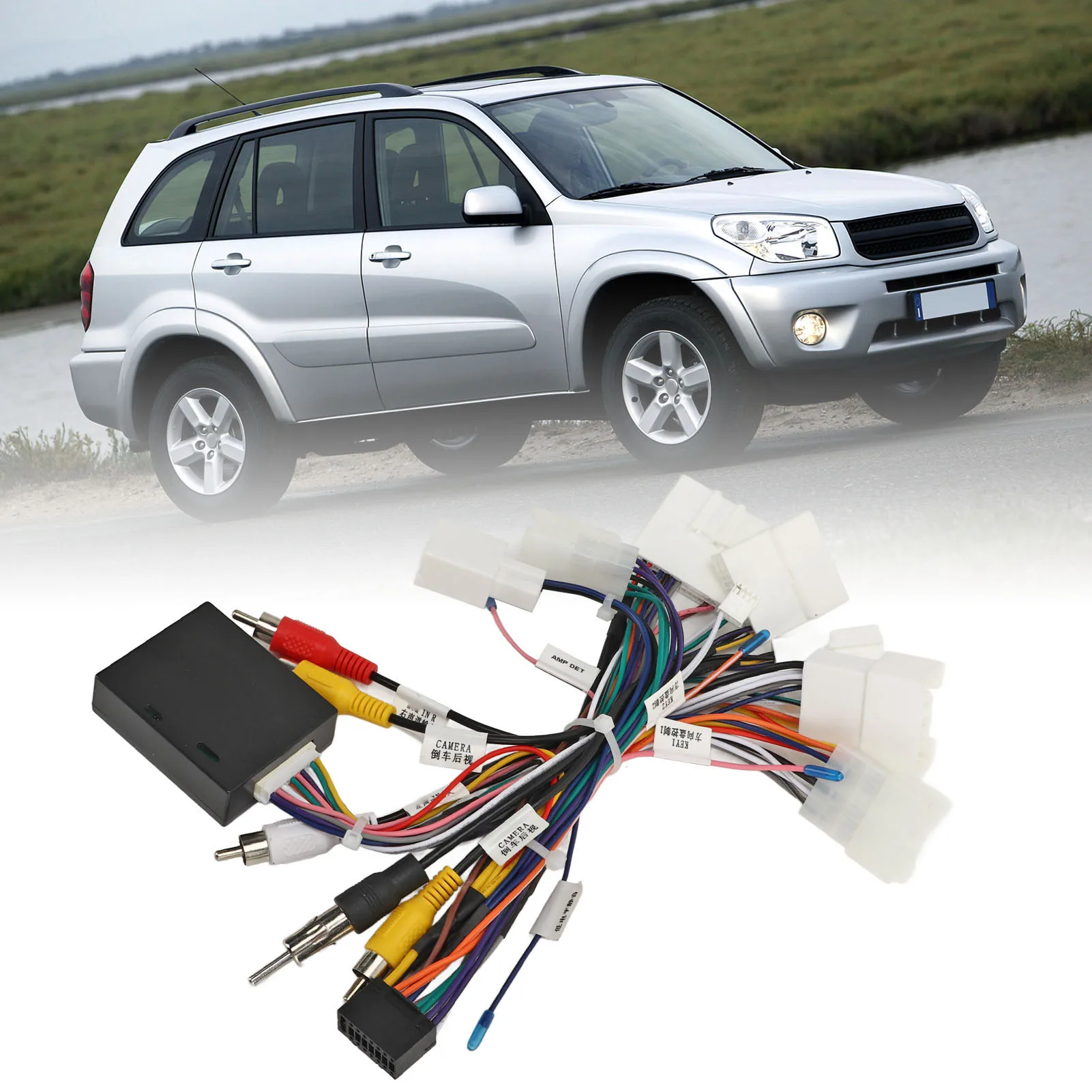 

Car Stereo Radio Wiring Harness with USB CANBUS Decoder Adapter for Camry Corolla RAV4 4Runner Tacoma Amplifier SWC