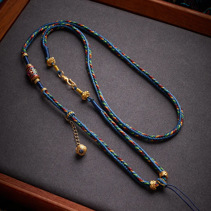 

Hand Woven Personalized Necklace with Hanging Rope and No Pendant, Ethnic Characteristic Jewelry Suitable for Both Men and Women
