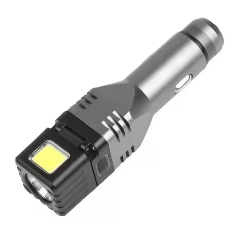 Portable Multi-Functional Dual Light Source LED Flashlight with COB Side Light for Outdoor Hiking Emergency Work