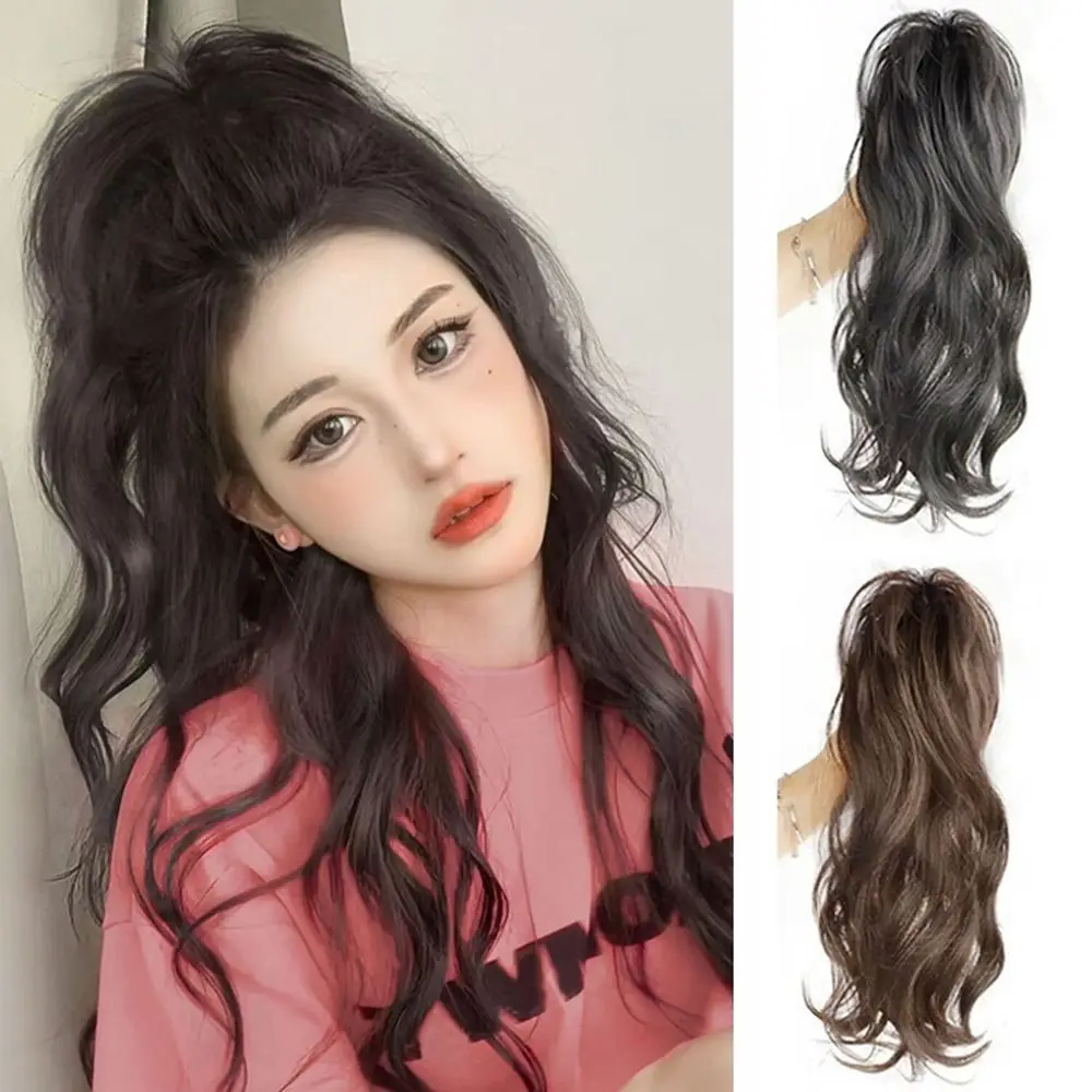 

Girls Pony Tail Hairpiece Chicken Nest Head Hair Bag Half Ponytail Wig Claw Clip Ponytail Short Wavy Ponytail Ponytail Wig