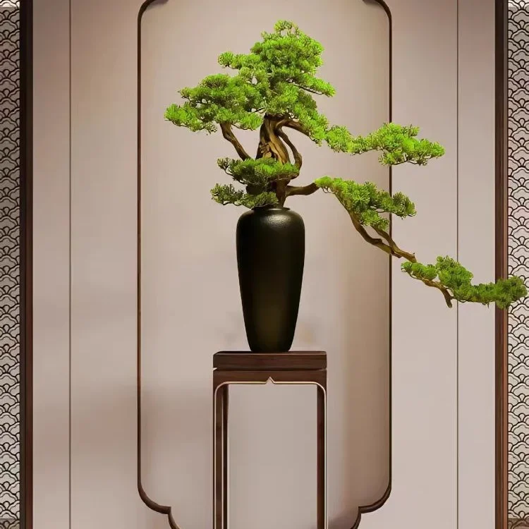 Simulated welcome pine bonsai green plants potted plants living room entrance office tea room home decoration ornament