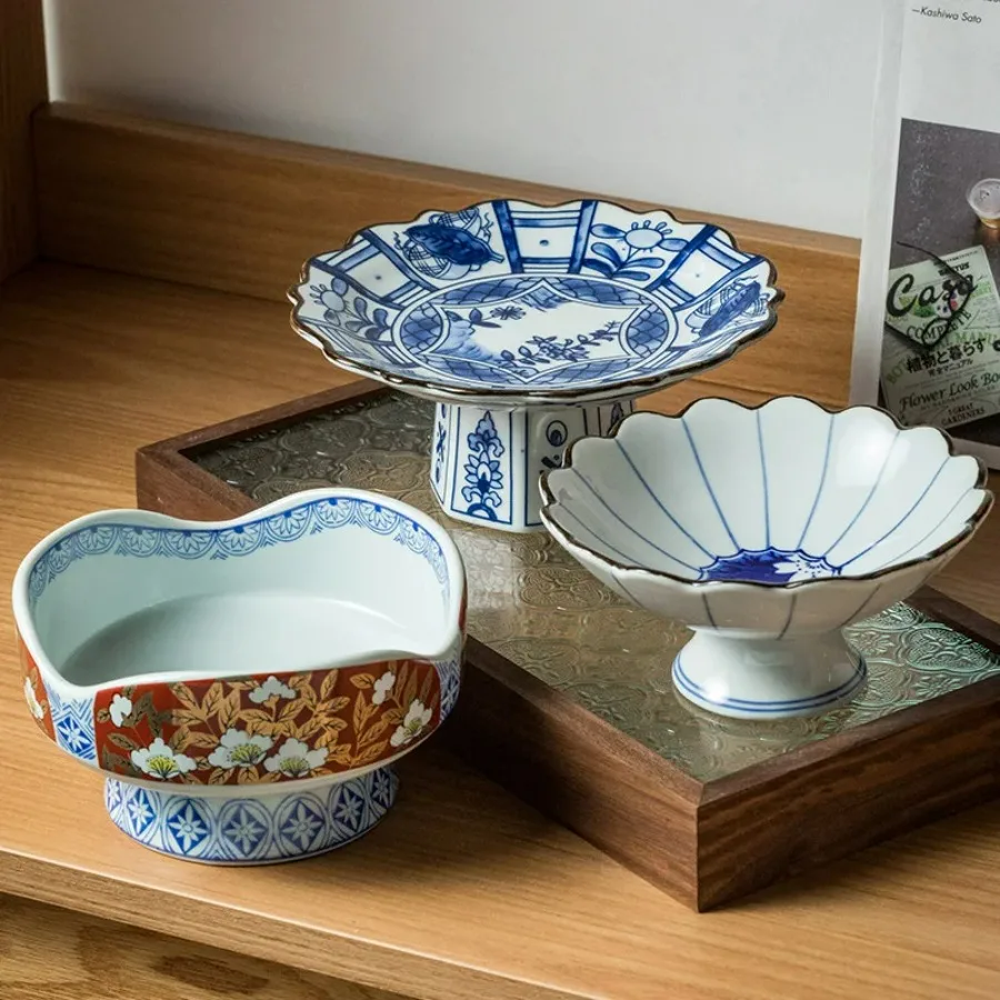 

Изысканная высокая керамическая миска для сахарной воды, десертная миска Dim Sum, ретро японский стиль, ресторан, суши, миска, кондитерская посуда