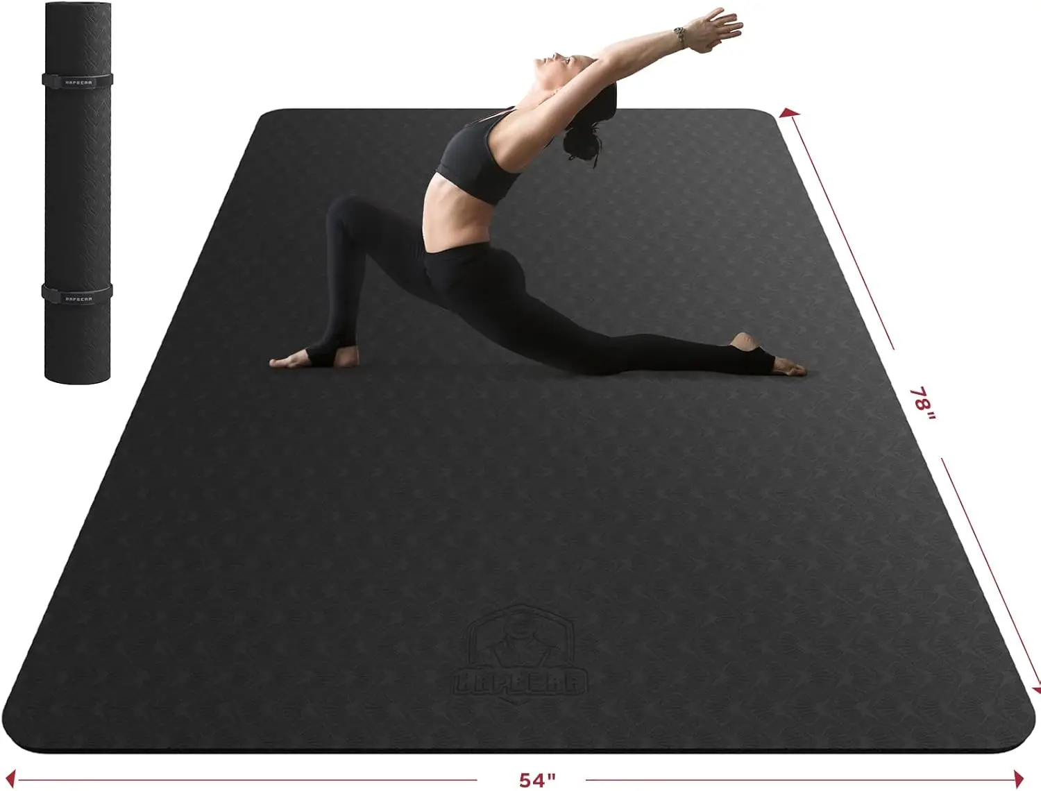 

Extra Large Yoga Mat - 72"x48"/78"x54"x6mm (1/4 inch), Non-Slip, Durable, Eco-Friendly, Thick Wide Exercise Mat for Home Workout