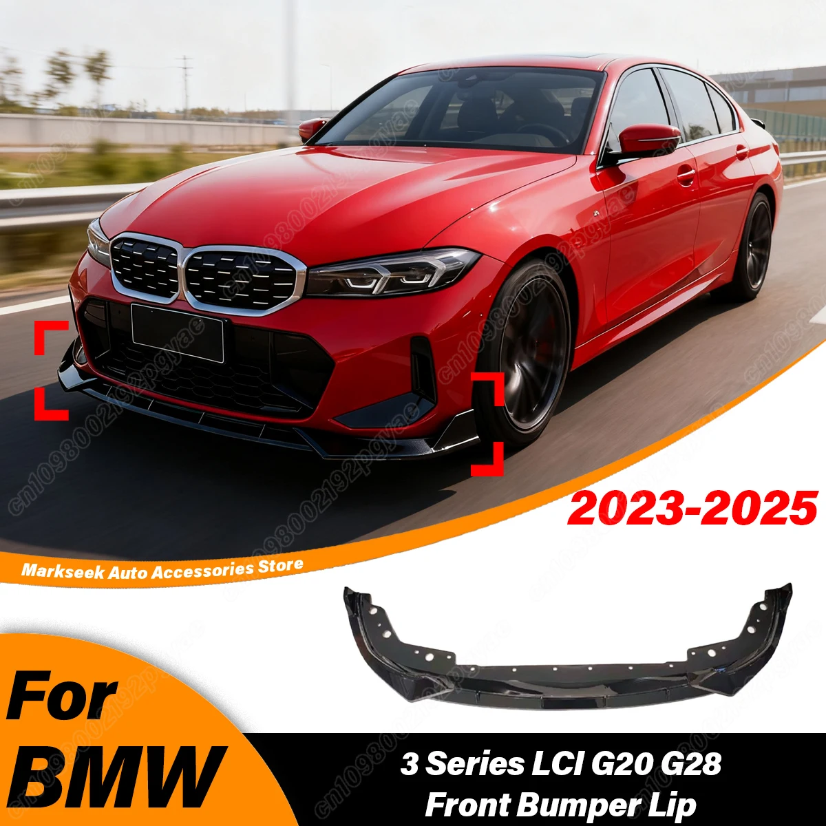 For BMW 3 Series LCI G20 G28 2023 2024 2025 Automobile Front Bumper Lower Lip Spoiler Detacher Divert Lip Body Modification Kit