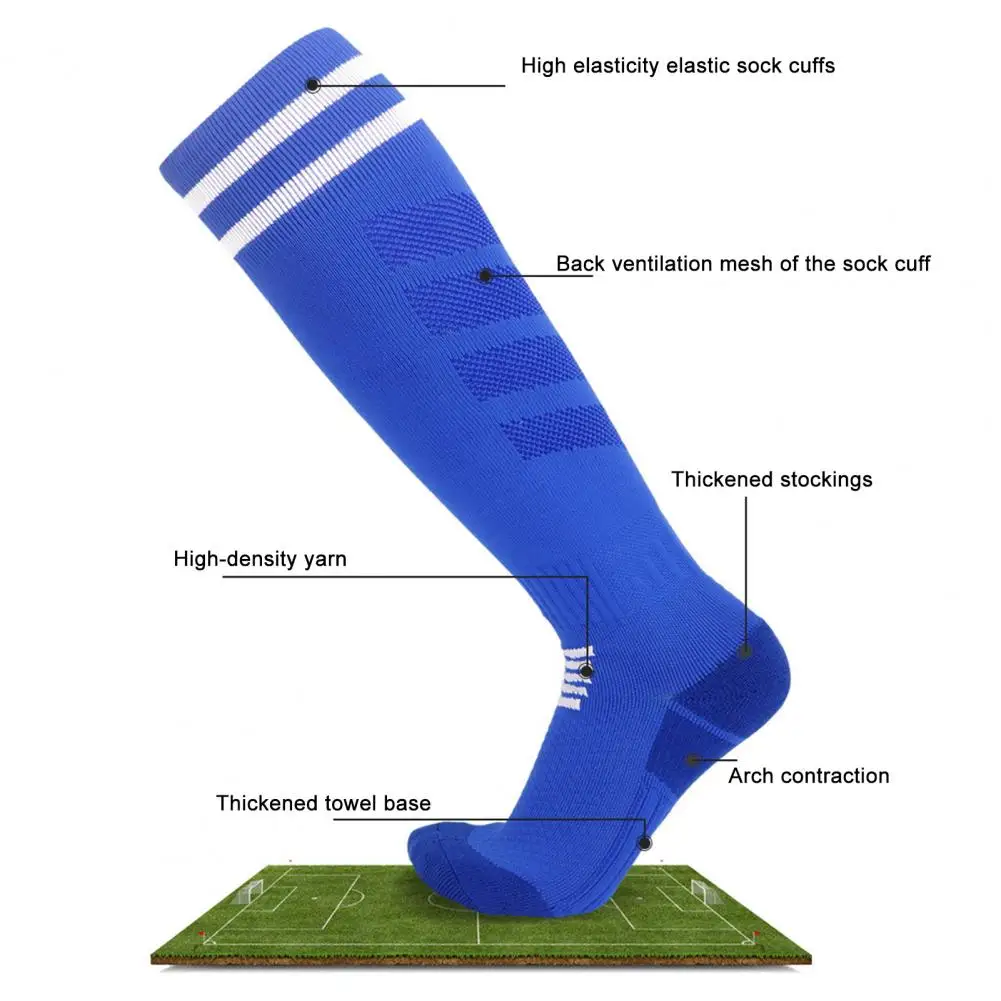 Breathable Mesh Compression Socks Striped Knee High Soccer Socks for Men Women Compression Athletic for Football for Support