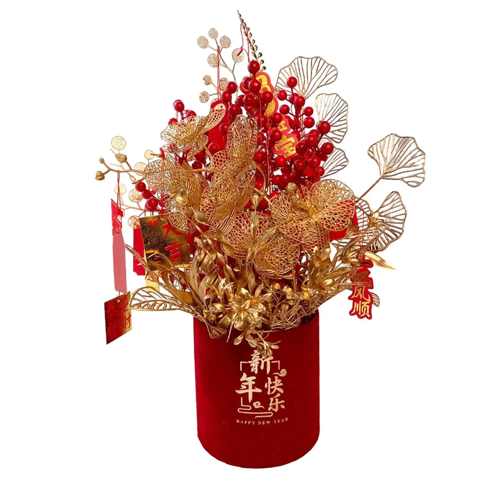 Spring Festivals Floral Arranging Novelty New Year Lucky Flower Vase for Apartment Indoor Party Supplies Living Room Decoration