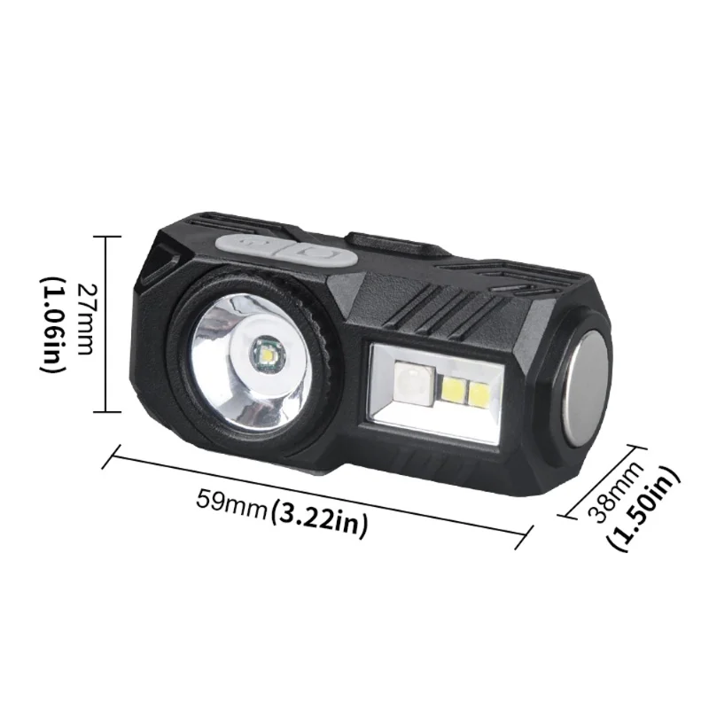 LED Headlamp Flashlight Rechargeable High Brightness Headlight Portable Clip-On Cap Light With 9 Lighting Modes Support Motion