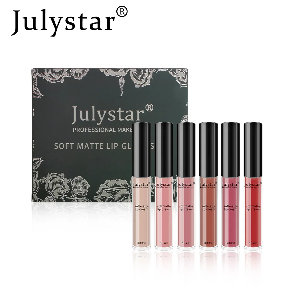 July star 6 teile/schachtel Lippenstift Set neblige Oberfläche matte Lippen glasur mehrfarbige Lippen Make-up Frauen Kosmetik dauerhaft nicht verblassen