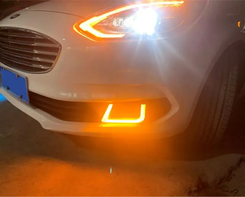 1set Bumper headlight for Ford Escort daytime light 2019~2020y car accessories LED DRL headlamp for Escort fog light