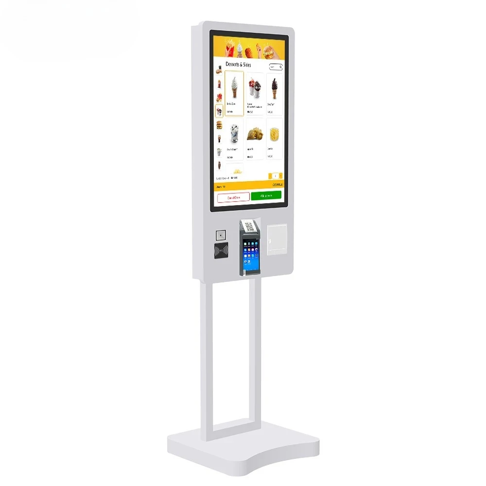 

27 Inch Fast Food Self Service Payment Kiosk Automatic Touch Screen Self Service Ordering Machine Kiosk For Restaurants