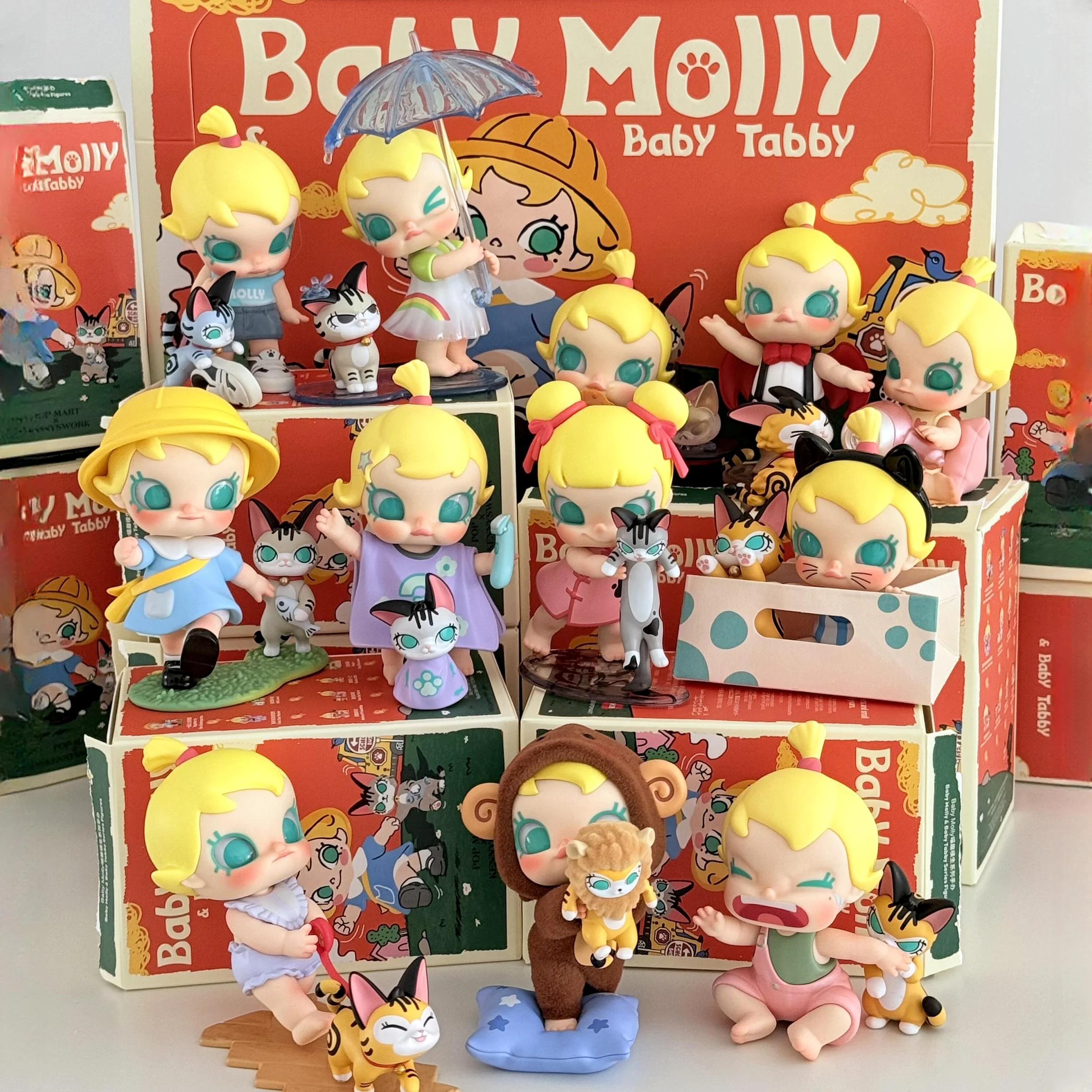 

Genuine Baby Molly & Baby Tabby Series Blind Box Cute Anime Doll Desktop Ornaments Model Mystery Box Surprise Collect Toy Gift