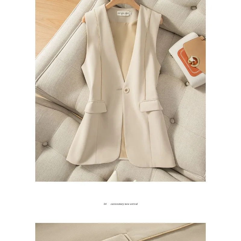 

Women's Suit Vest With Lining Spring Autumn New Loose Fit Slim Sleeveless Blazer Vest For Petite