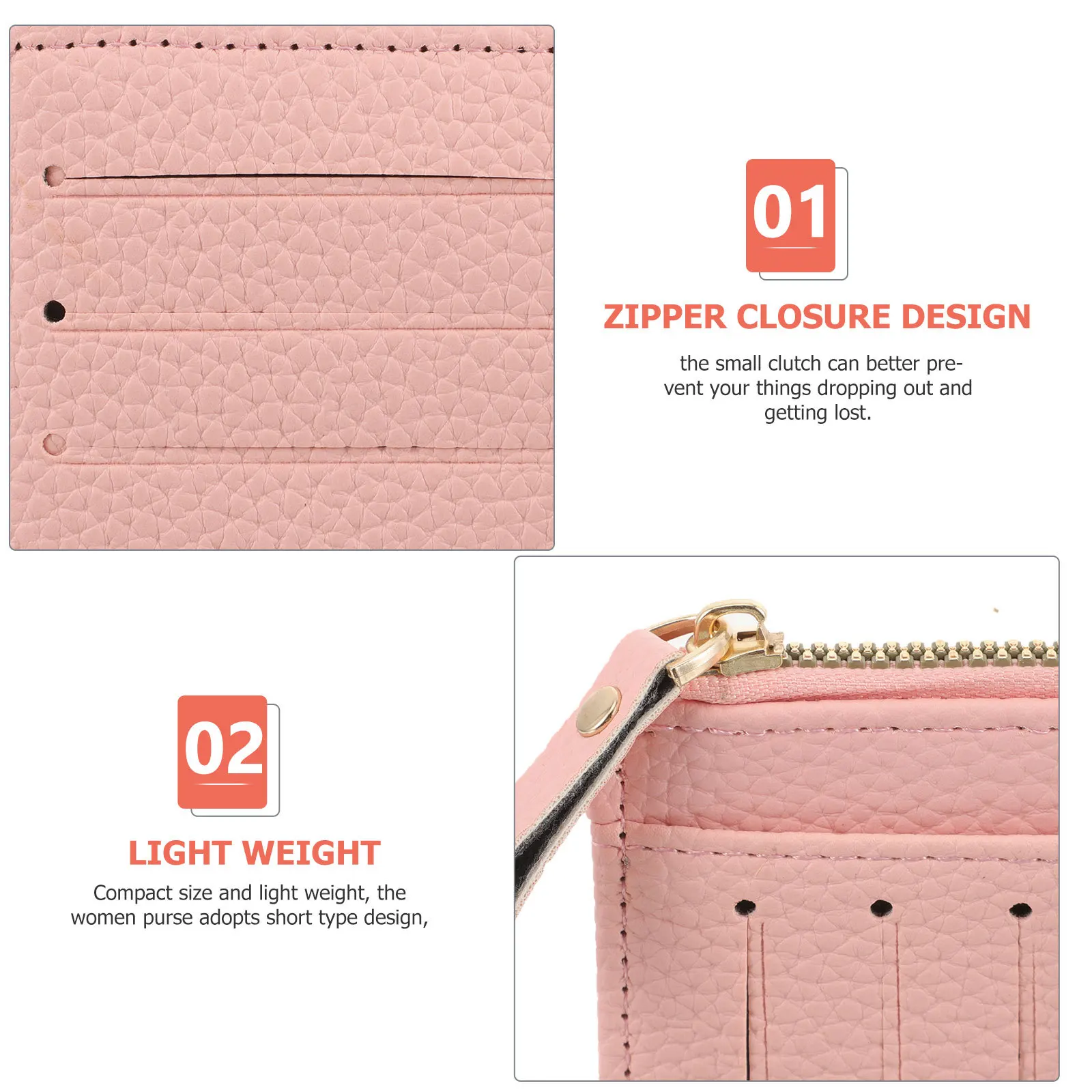 

Women Short Wallet PU Zipper Purse Card Coin Holder for Daily Travel Shopping Convenience Card Wallet Women Purse