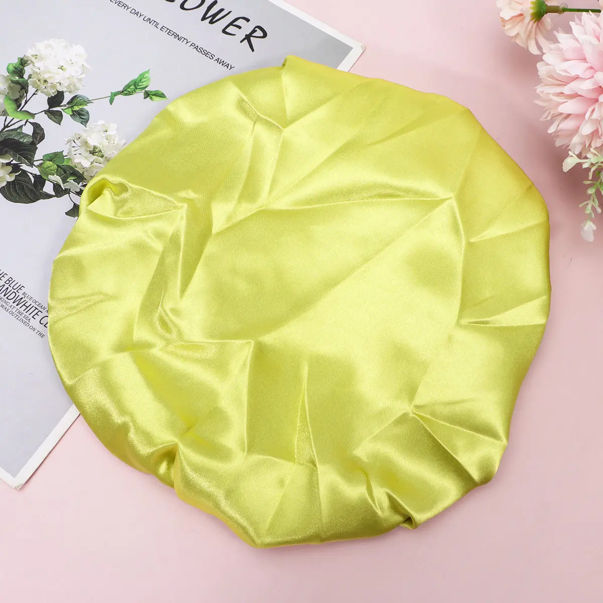 

Kids Satin Sleeping Cap Elastic Rim Hair Protection for Home Sleep Bathing Face Washing Lightweight Comfortable