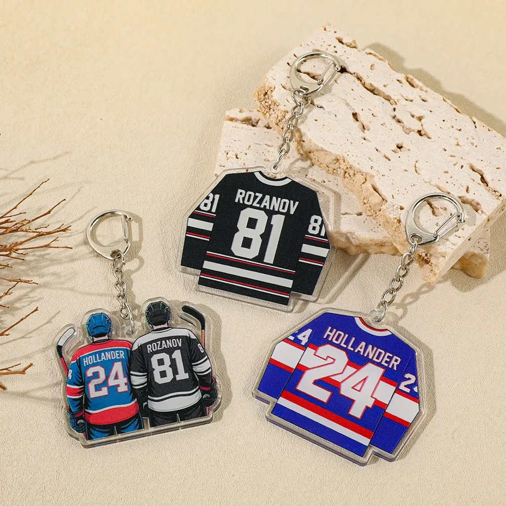 Creative Cartoon Heated Rivalry Acrylic Keychain Double-Sided Pattern Charm Fashionable Bag Jewelry Accessory Trend Gift