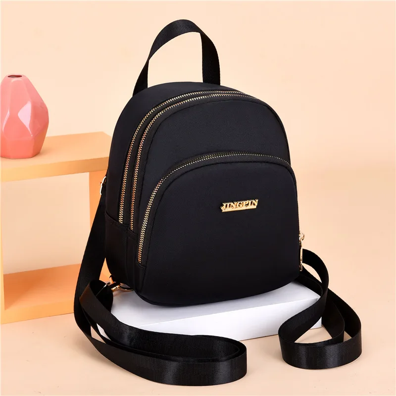 Women Backpack Compact Small Waterproof Oxford Cloth  Mini Backpack Wild Solid Color Korea Japan Student Mobile Phone Bag