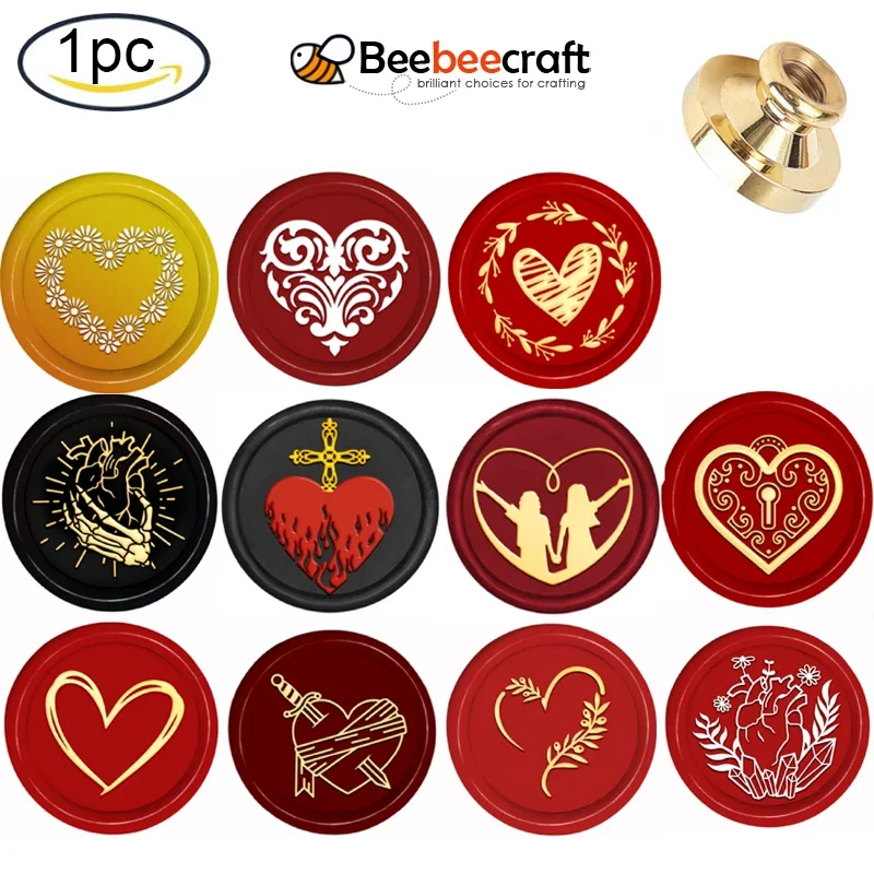 1PC Heart 3cm Wax Seal Stamp Vintage Craft Sealing Stamp Head For Cards Envelope Wedding Invitations  Packaging Scrapbooking