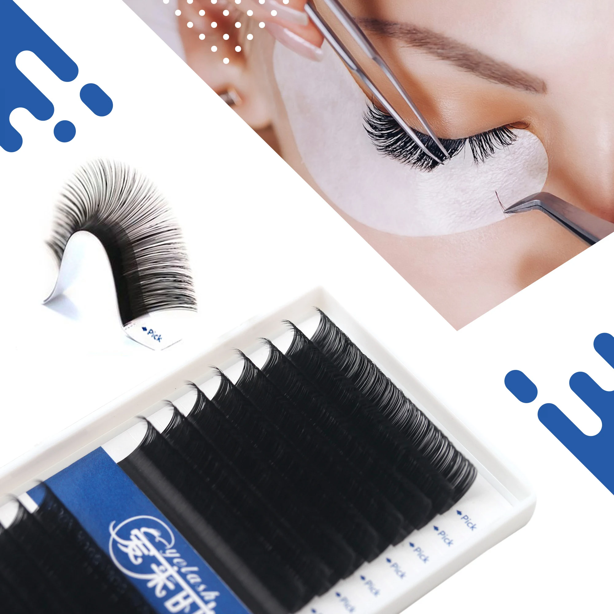 Extensión de pestañas individuales profesional B/C/D, pestañas postizas de volumen 3D de todos los tamaños, Material de seda suave, herramienta de maquillaje Dropshipping
