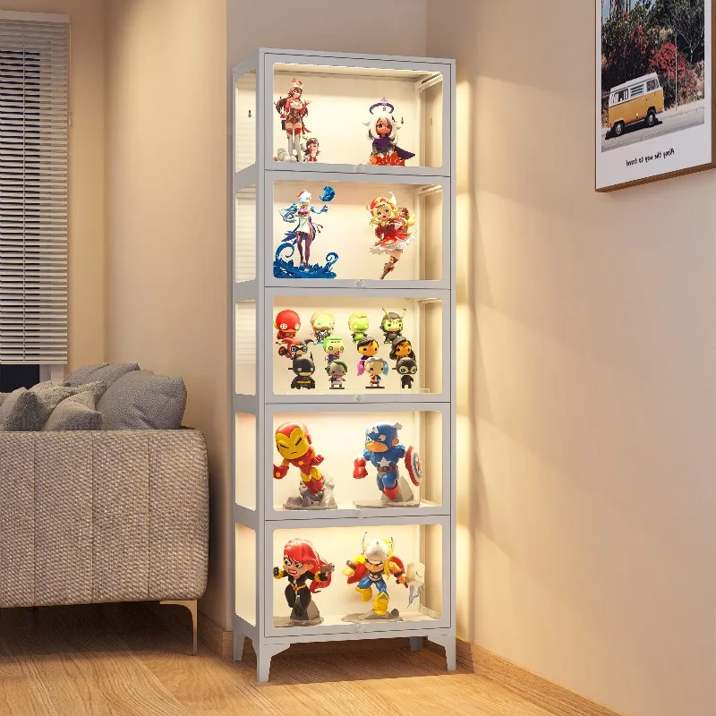 Figure display cabinet Pain cabinet Household display Blind box Millet storage Dust-proof steel glass bookcase L