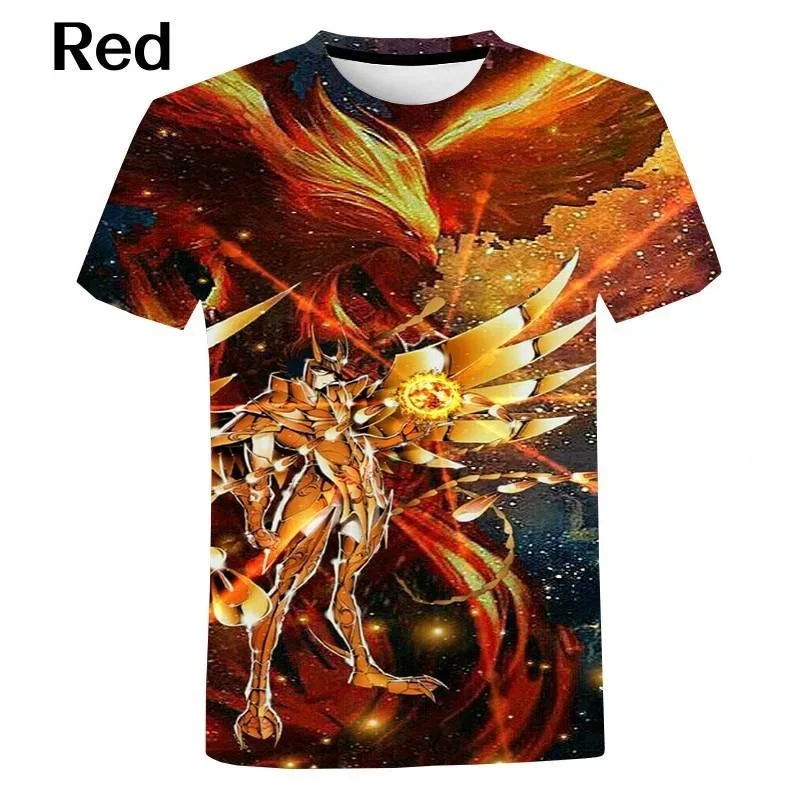 Summer Men Women Streetwear T Shirt The Knights of The Zodiac Saint Seiya 3d T Shirts O Neck Graphic Designer Short Sleeved