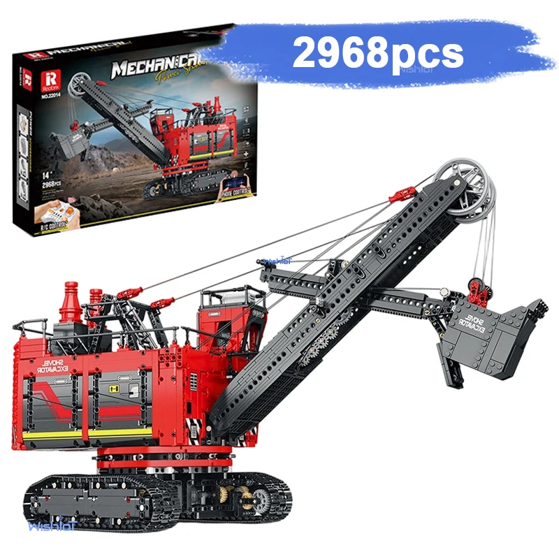 기술적인 프론트 셔블 로프 굴착기 자동차 블록 장난감 APP RC 모터 구동 굴착기 모델 브릭 장난감 어린이 선물 소년용