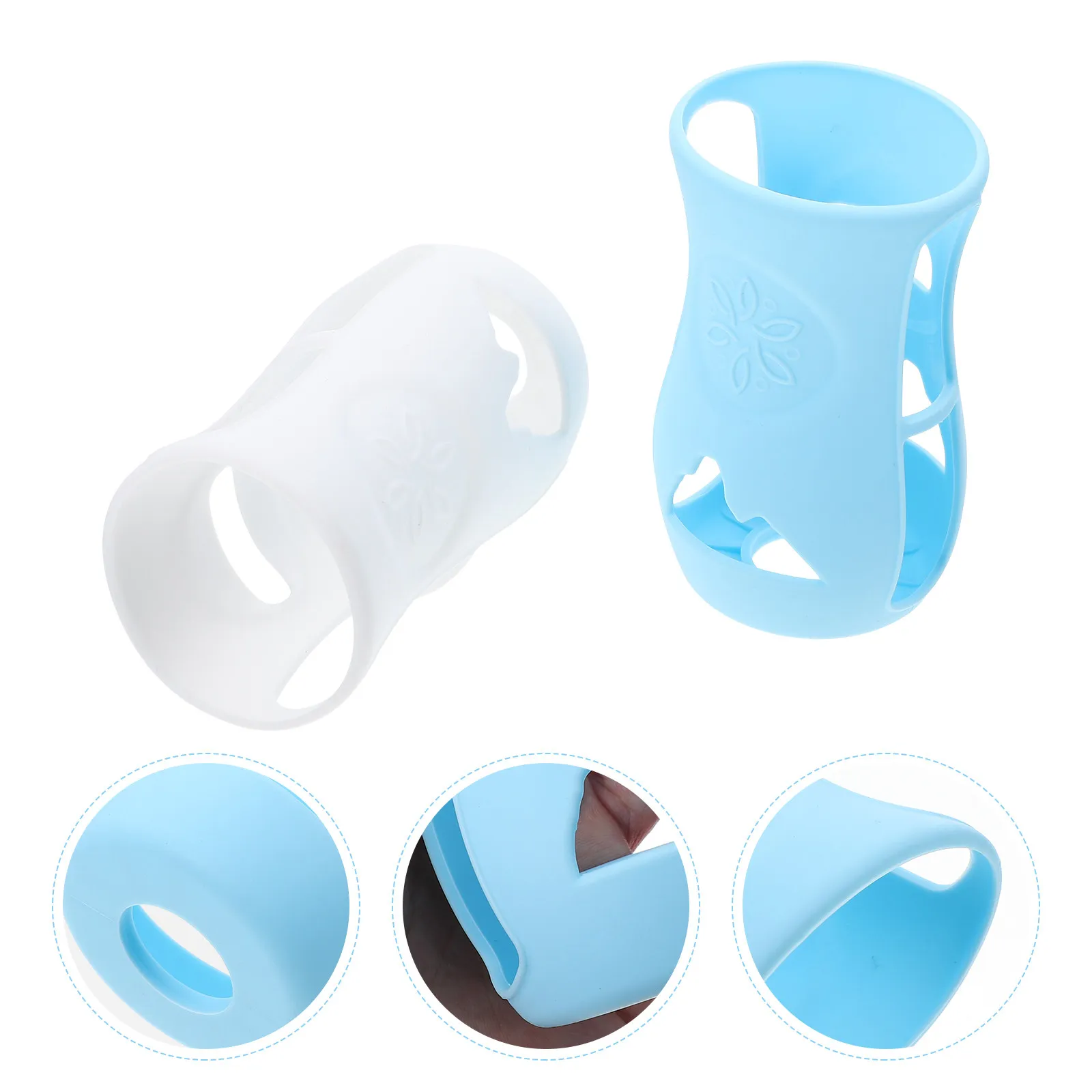 

4Pcs Baby Bottle Sleeve Anti-Falling Feeder Cover Heat Resistant Reusable Smooth Surface Baby Bottle Sleeve Feeder Protector