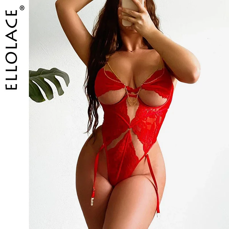 

Ellolace Sensual Sexy Adult Female Bodysuit Porno Ultra Hot Floral Hollow on Bra Set Fantasy Beautiful Adult Doll Club Custume