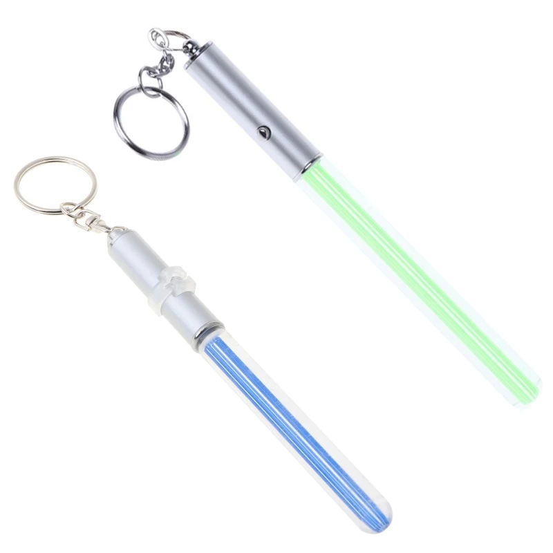 Mini Lightsaber Keyring Party Clubs Light Sticks Keychain for Key Bag Adult Kids