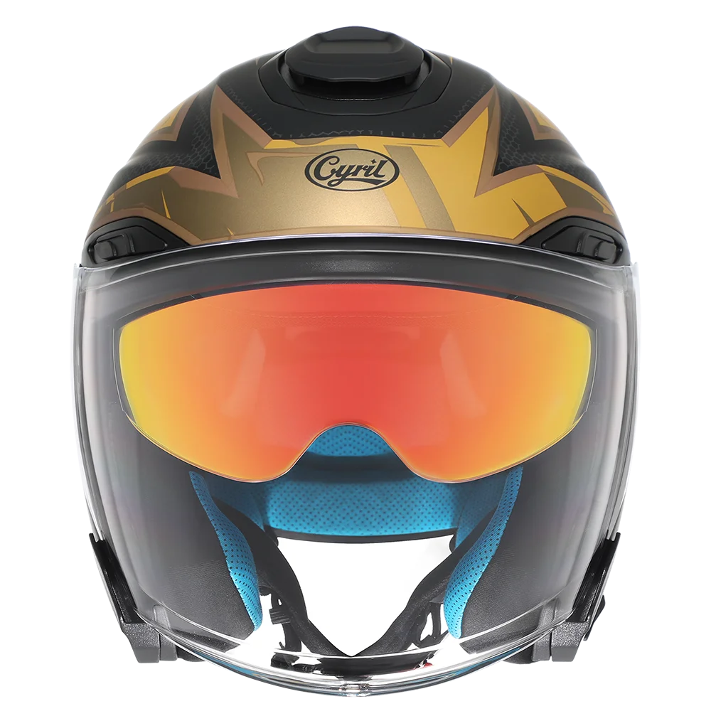 

Retro Open Face 3/4 Motorcycle Helmets Double Visors Motorcross Helmets For Adults Dot Approved CYRIL R18 casco moto