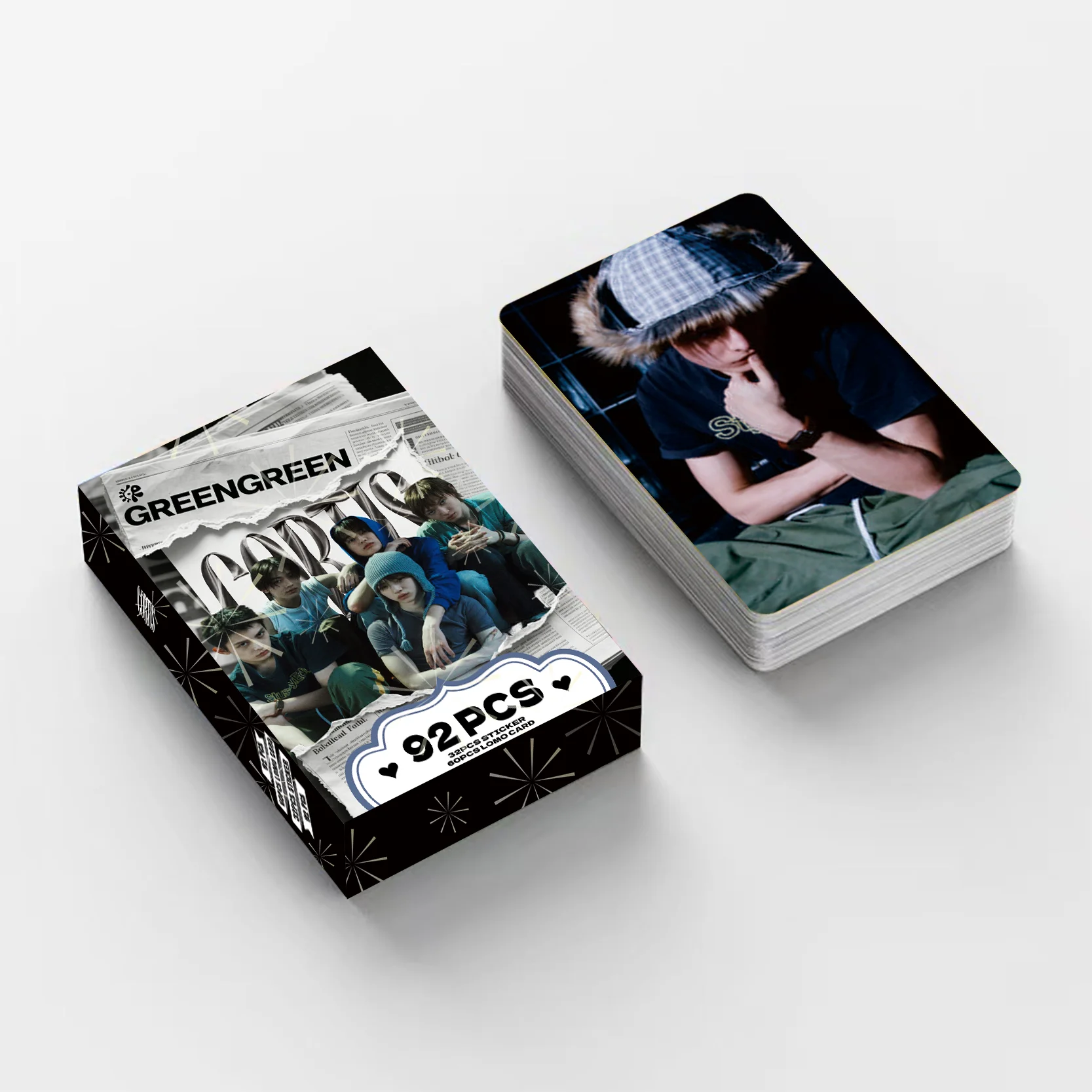 2026 New Arrival 92Pcs CORTIS GREENGREEN Photocard Lomo Cards Stickers Kpop Fans Gift Box