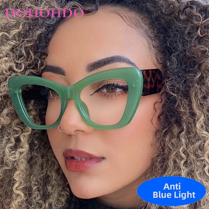 

Personality Punk Oversized Cat Eye Men Women Optical Glasses Fashion Designer Brand Play Games Reading Anti-Blue Light Eyewear