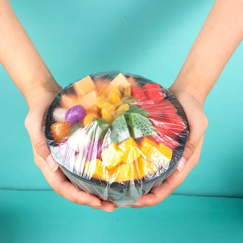 Disposable Food Cover Saran Wrap Bowel Cover Food Grade Fresh-keeping Plastic Bag Kitchen Storage Accessories reusable kitchen image 2
