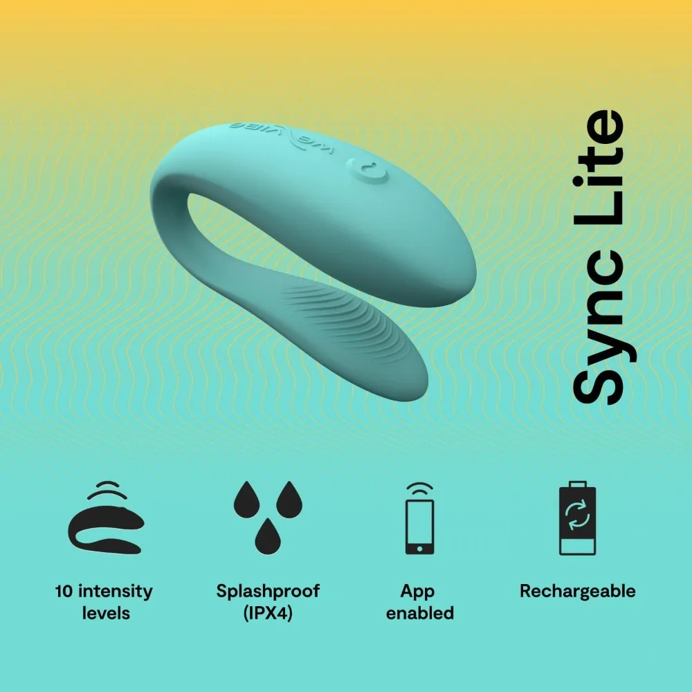 We-Vibe Sync Lite Couples Vibrator–App Controlled C-Shape Vibrator–Wearable Vibrating Sex Toy–G-spot and Clitoris Stimulation