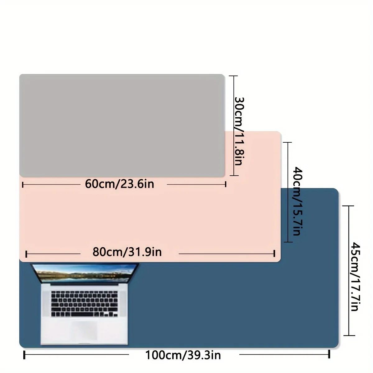قطعة واحدة من حصيرة الطاولة المصنوعة من الجلد الصناعي المقاوم للماء مقاس كبير - لوحة ماوس مكتبية غير قابلة للانزلاق بلون موحد وحصيرة حماية لوحة المفاتيح #4