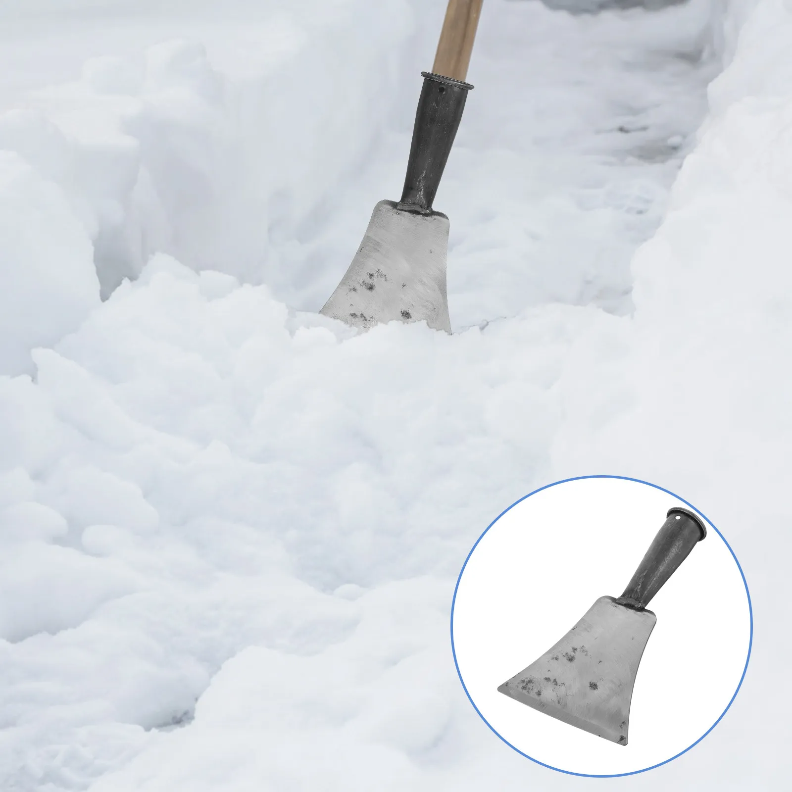 

Lightweight Steel Snow Shovel Ice Scraper for Efficient Snow Removal Frost Clearing Car Windshield Freezer Defroster Deicing