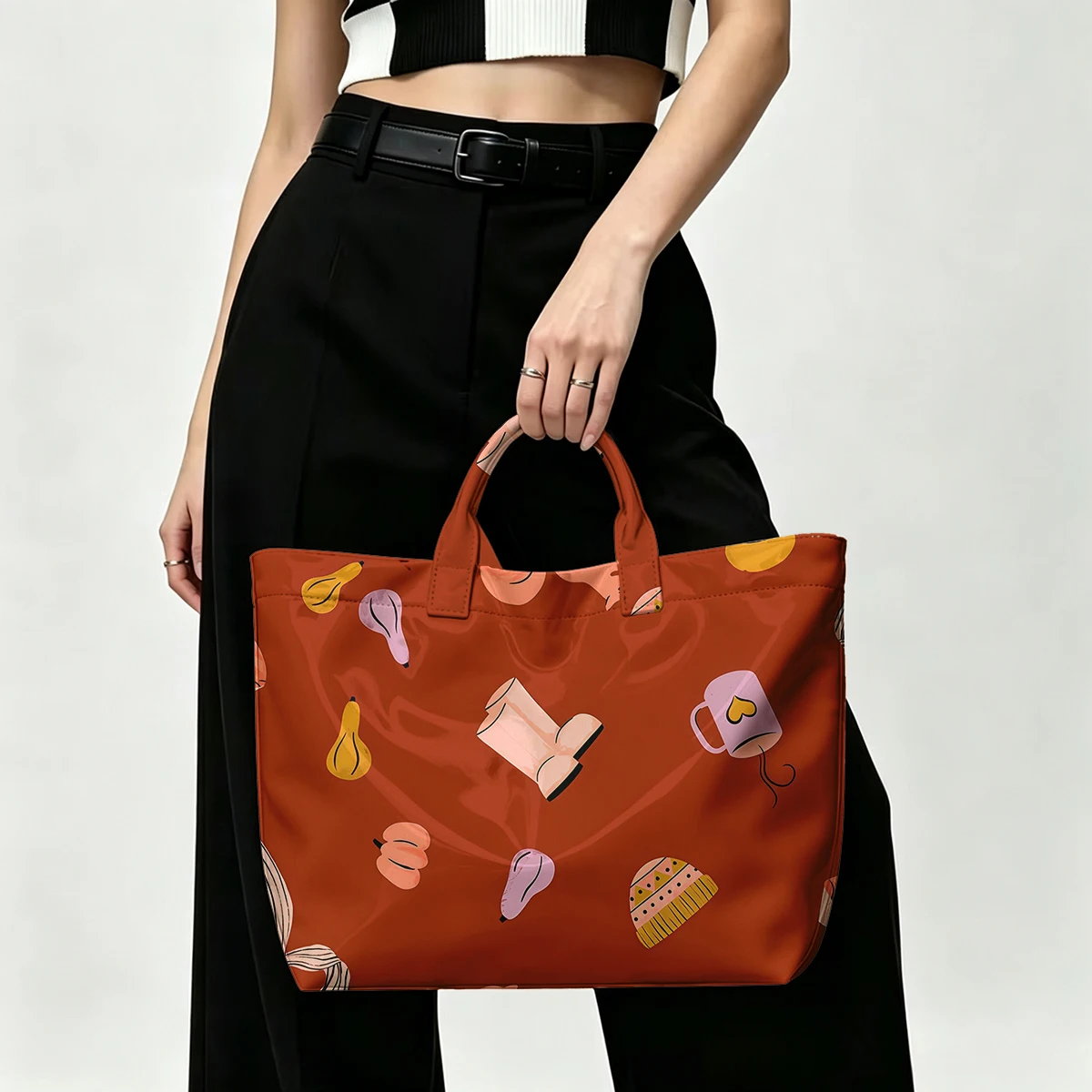 Autumn Halloween PVC Tote Bag Waterproof Transparent Jelly Bag Beach Bag Tote Pouch Bow Handbags Storage Bag