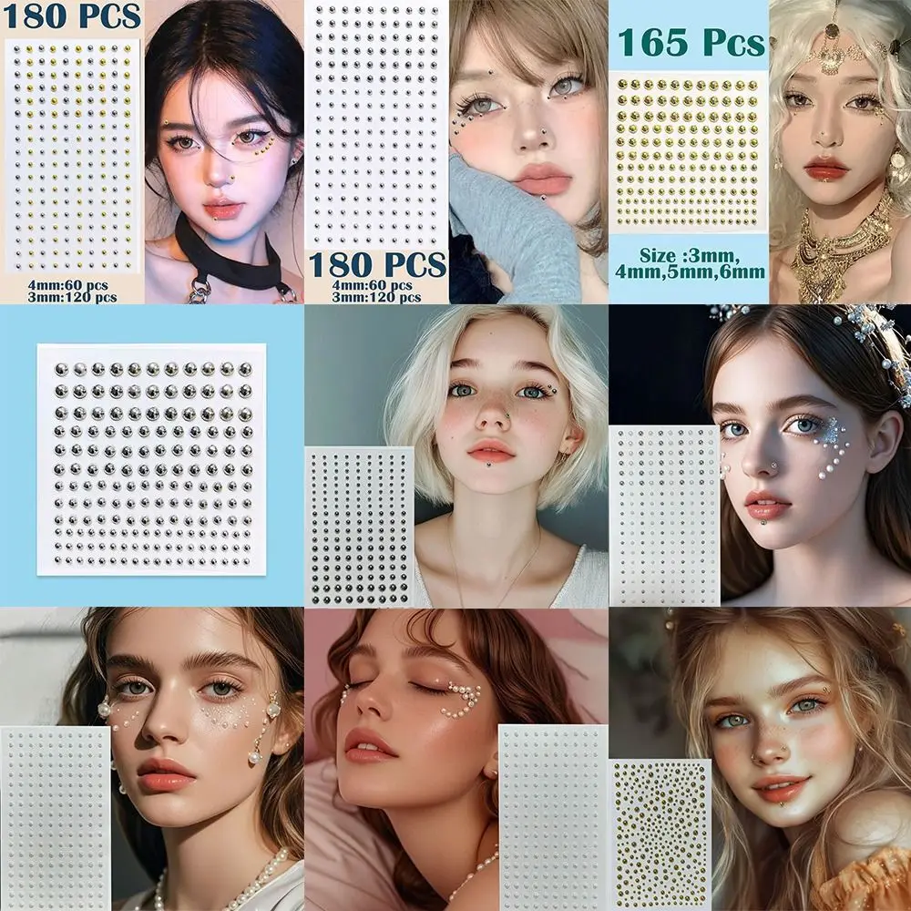 Nieuwe herbruikbare non-piercing lip nagels sticker steentjes acryl diamant nep lip ring 5D kleurrijke wenkbrauw ring gezicht decoratie