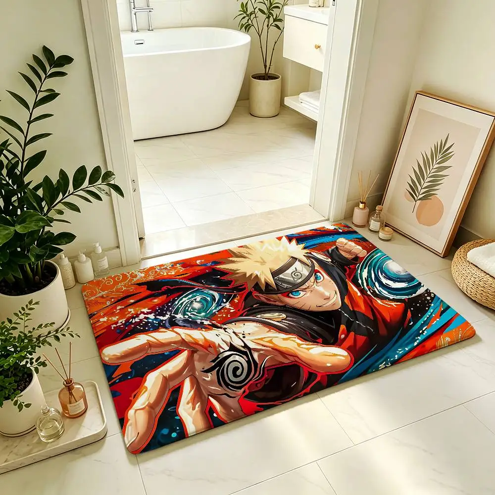 Classic Anme N-naruto-S Cool Carpet Bathroom Anti-slip Mat Door Mat Home Decoration Mat Entrance Door Mat Scratch-resistant Door