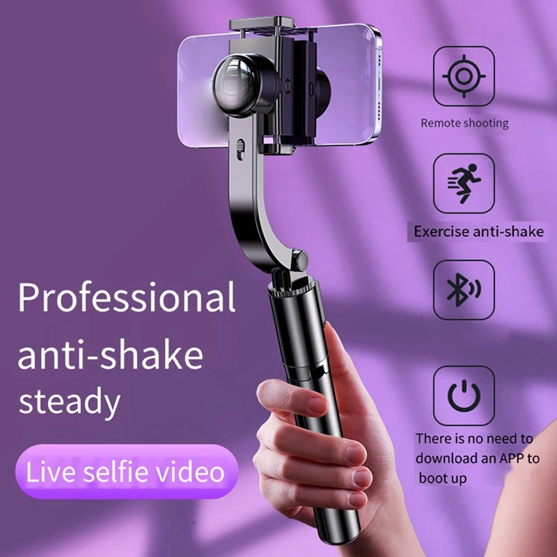 Anti-Shake-Handy kardanischer Stabilisator Bluetooth Selfie Stick Aluminium legierung Hands tabilisator faltbares Ein beins tativ, langlebig