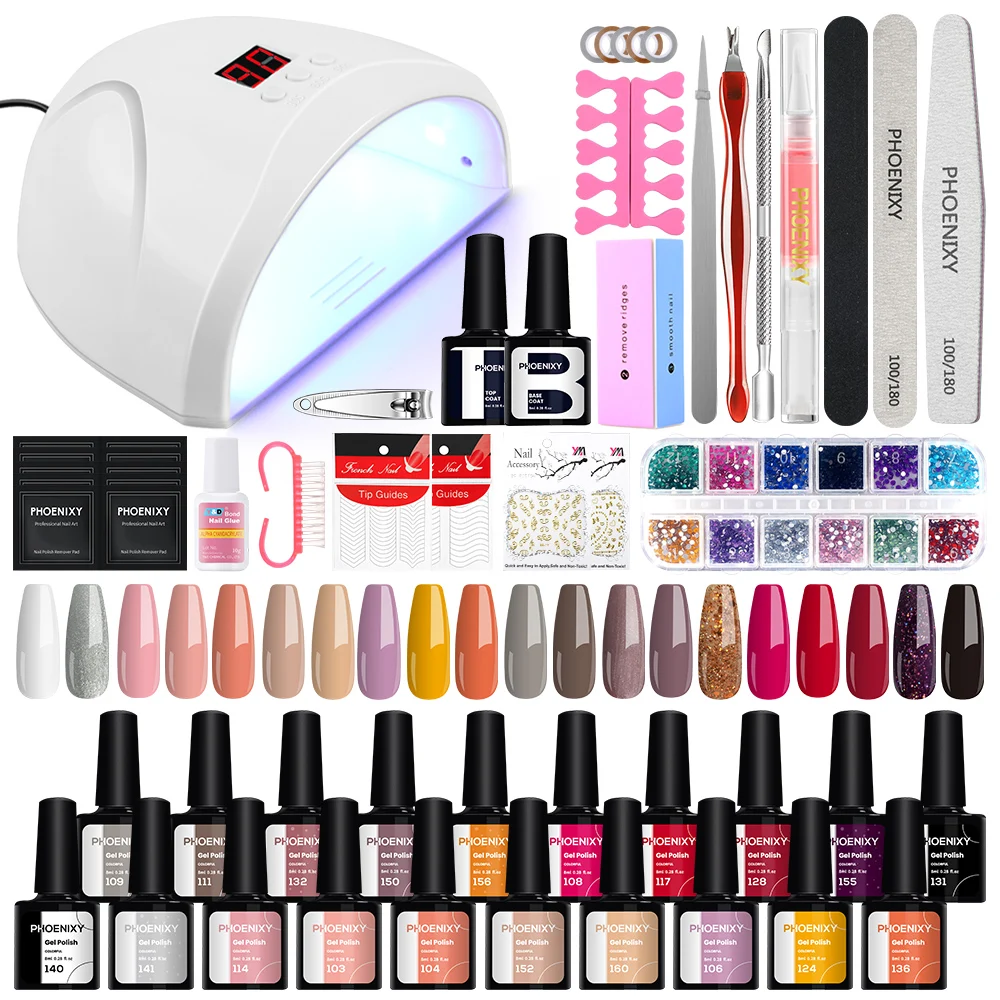 

Professional Gel Nail Polish Set 20/8 Colors Gel Polish with 36W UV LED Lamp Nail Decoration Tool Semi Permanent Gel Varnish Kit