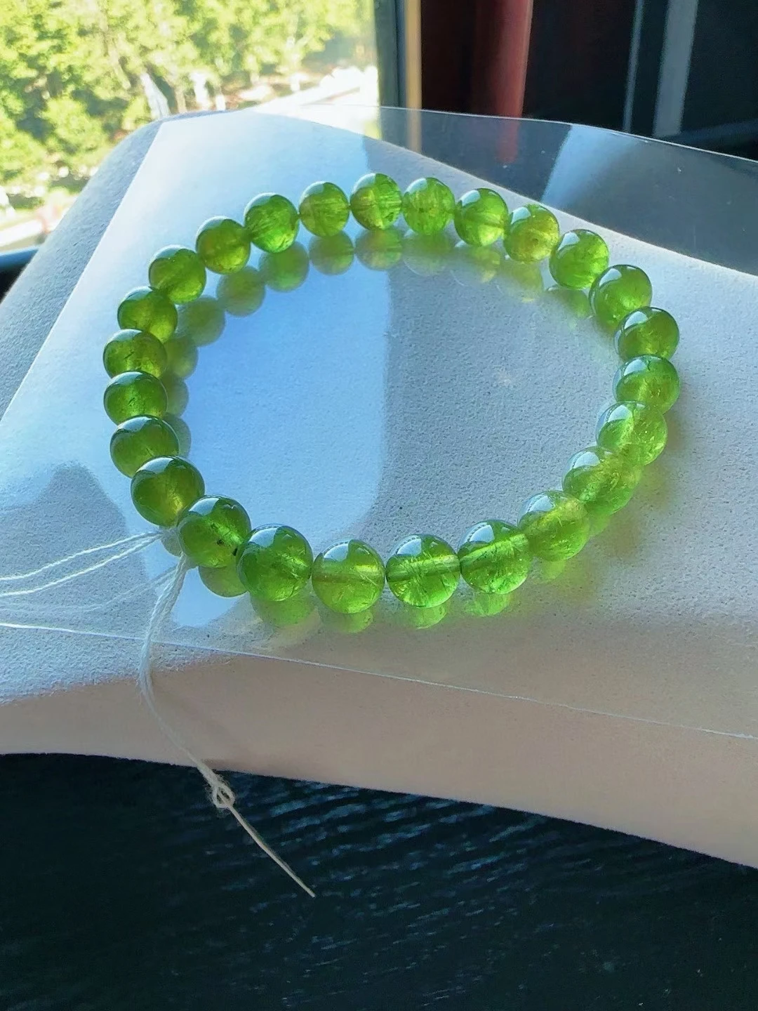 

Natural Green Tourmaline Clear Round Beads Bracelet 7.1mm Brazil Apple Green Tourmaline Women Men AAAAAAA