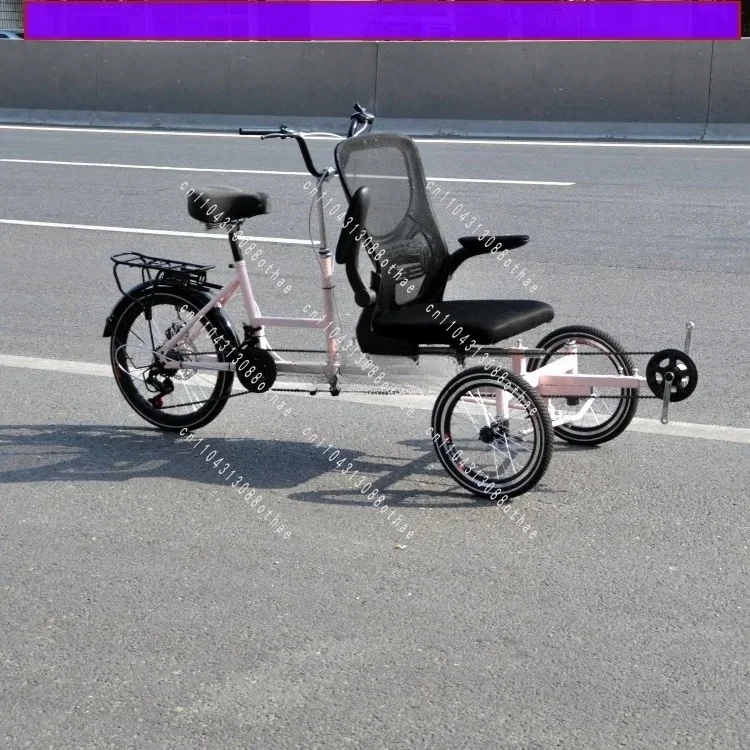 For Middle-aged and Elderly Double Scooter Sightseeing Car Disc Brake 20 Inch Double Tricycle