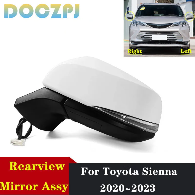 

Car Side Rearview Door Mirror Assembly For Toyota Sienna 2020-2023 With Turn Signal Light Auto Fold Heating