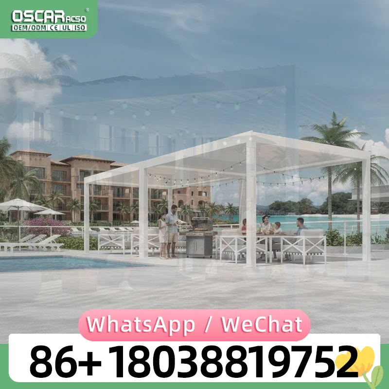 Factory New Motorized Aluminium Screen Roller Blinds Outdoor Louvre Roof for Sunshade pergola
